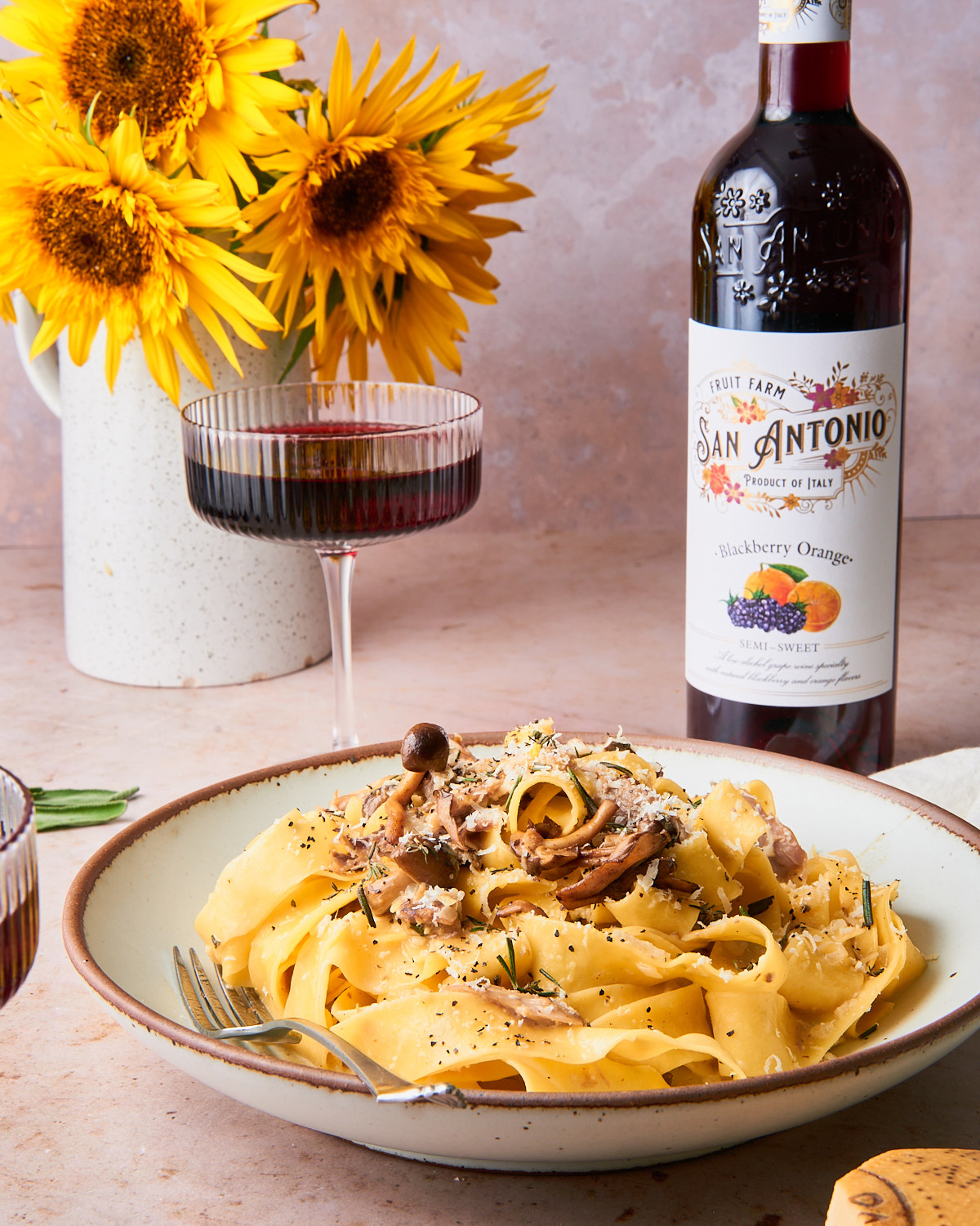 Duck and Mushroom Pasta | San Antonio Fruit Farm Wines